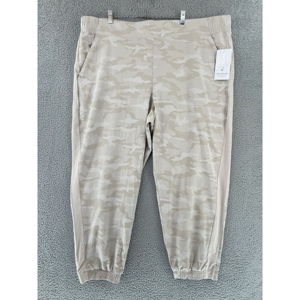 ATHLETA Brooklyn‎ Jogger Women's 26 Pants Lined Purple Camo Zip Pocket NWT READ